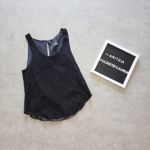 Aritzia Talula Black Lace Sleeveless Blouse